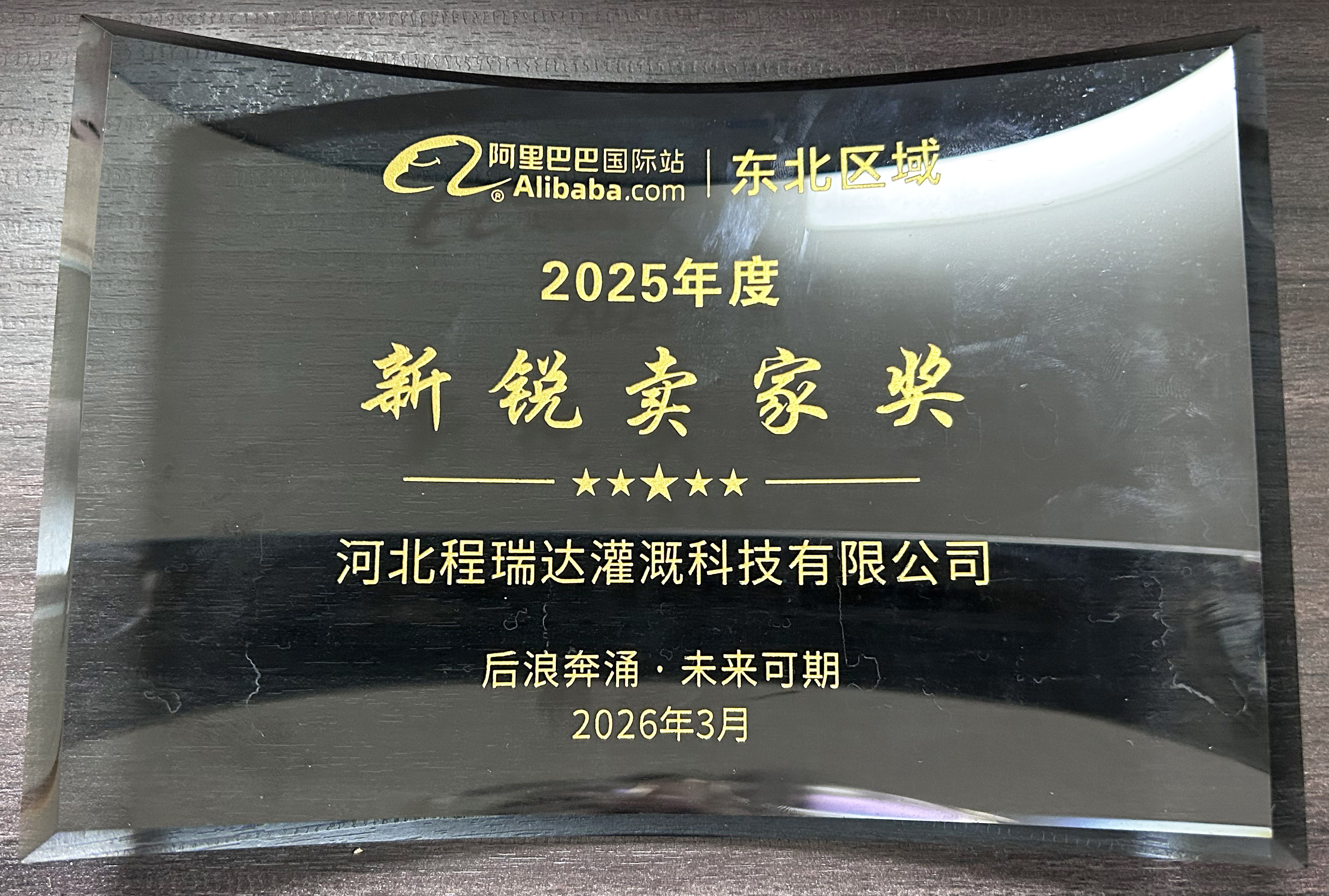 那曲程瑞达灌溉 | 荣获阿里国际站新锐卖家奖